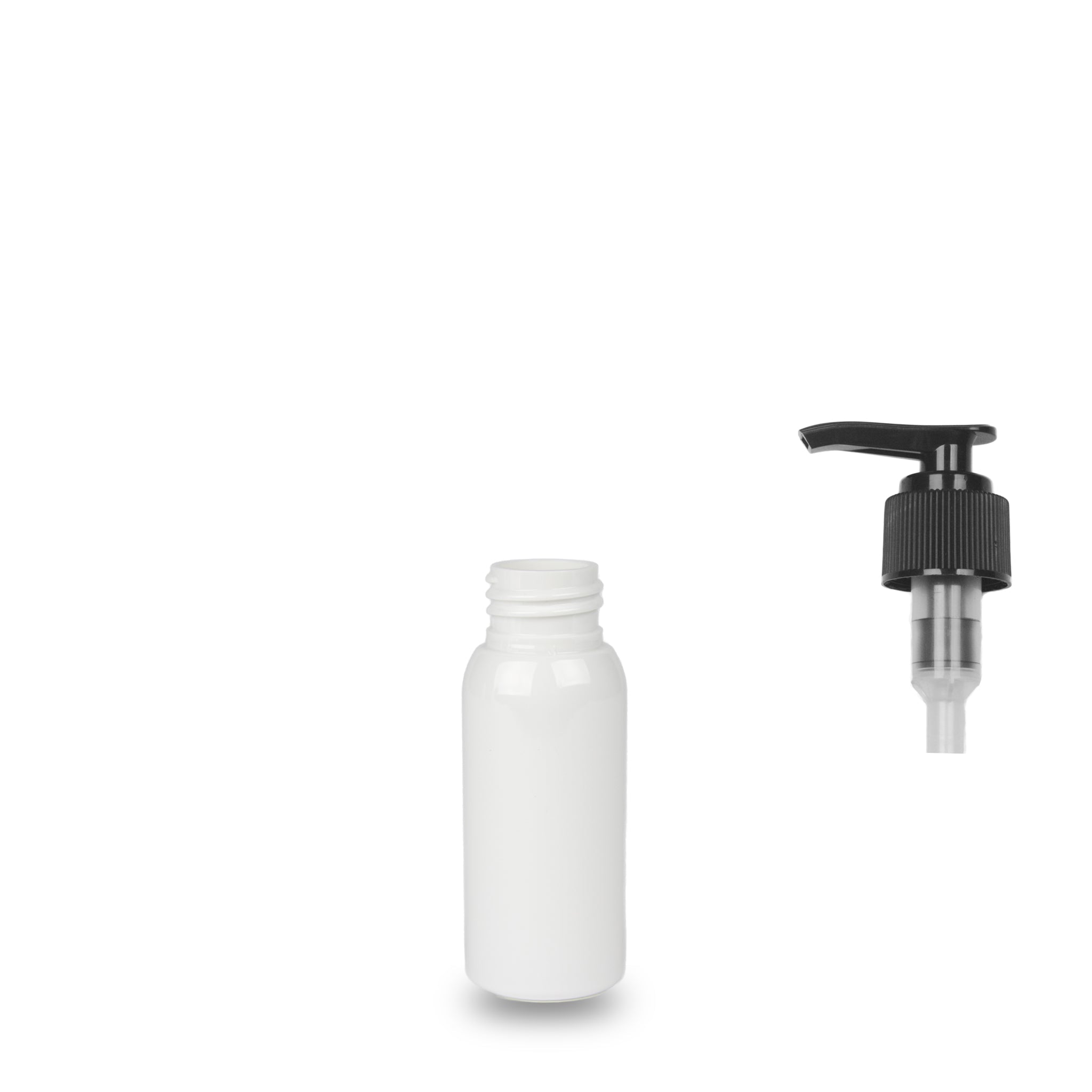 White Plastic Bottle rPET - 'Tall Boston' - 50ml - 24mm (24/410)
