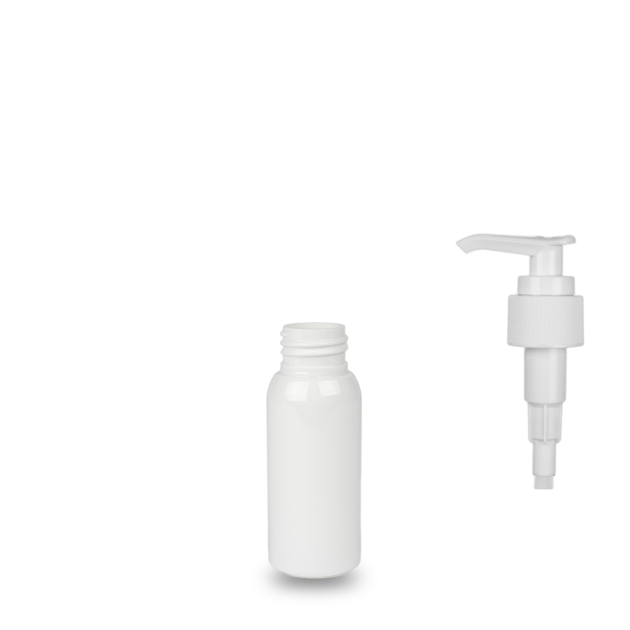 White Plastic Bottle rPET - 'Tall Boston' - 50ml - 24mm (24/410)