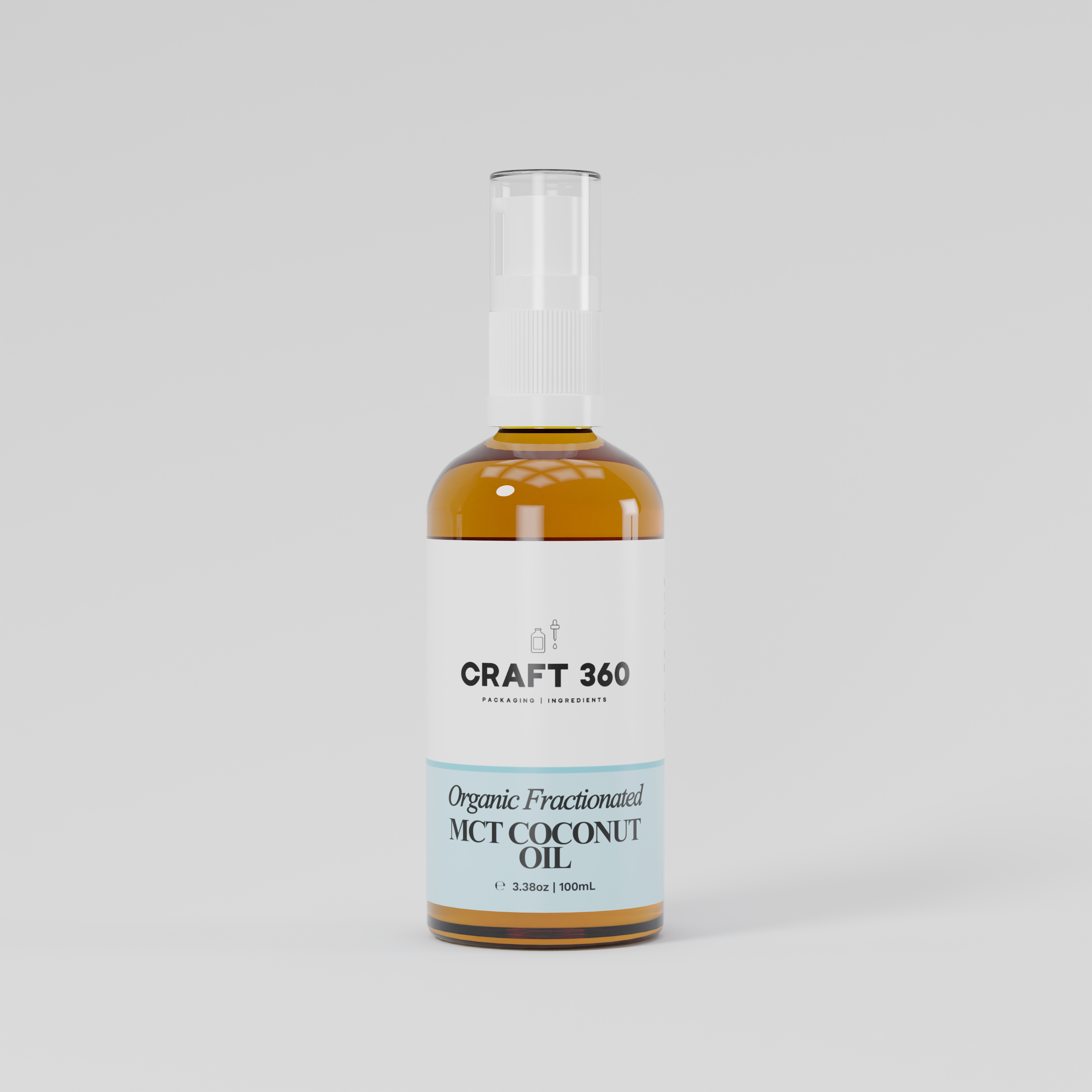 Organic Fractionated Coconut MCT Oil (Glass Bottles)