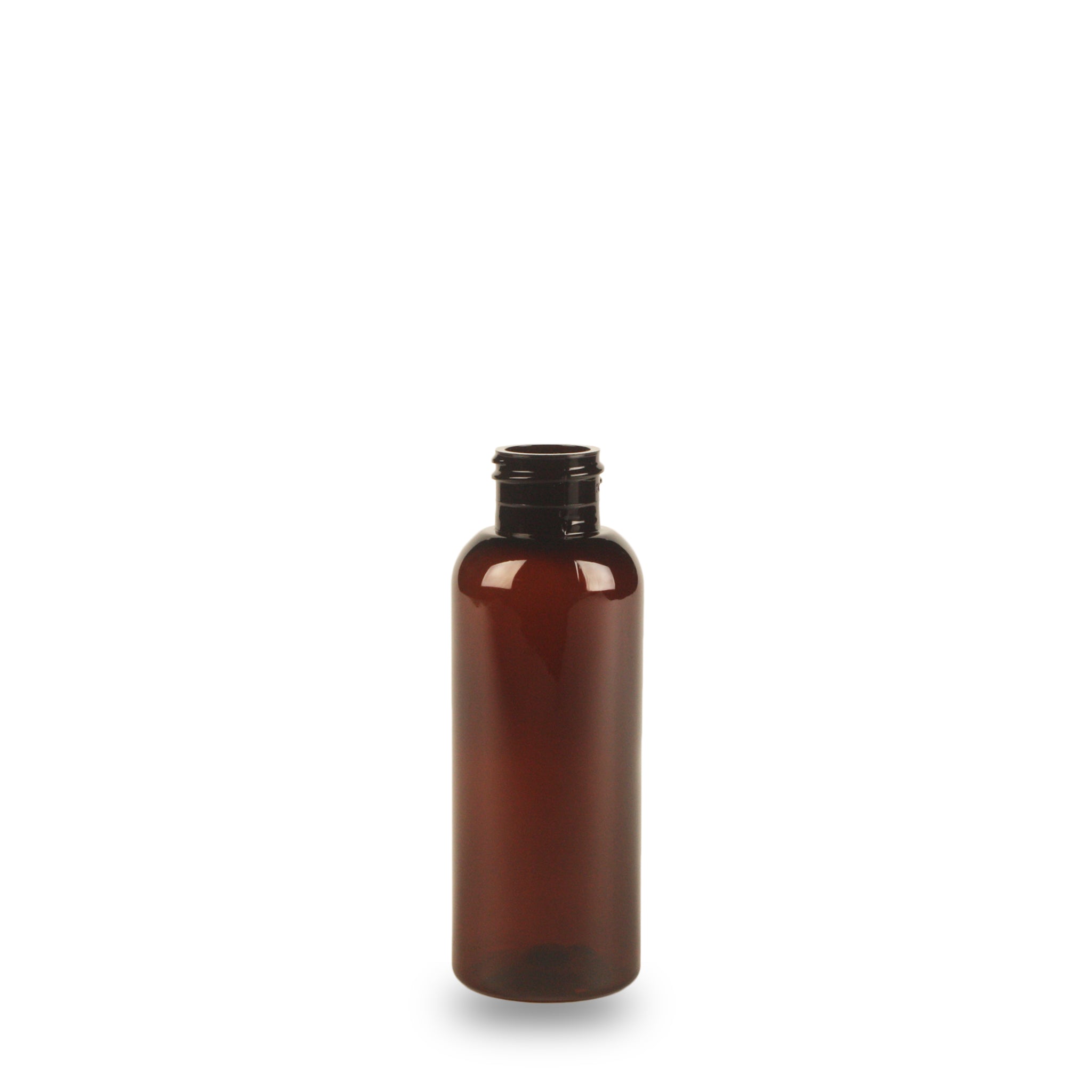 Amber Recycled Plastic Bottle rPET - 'Tall Boston' - 100ml - 24mm (24/410)