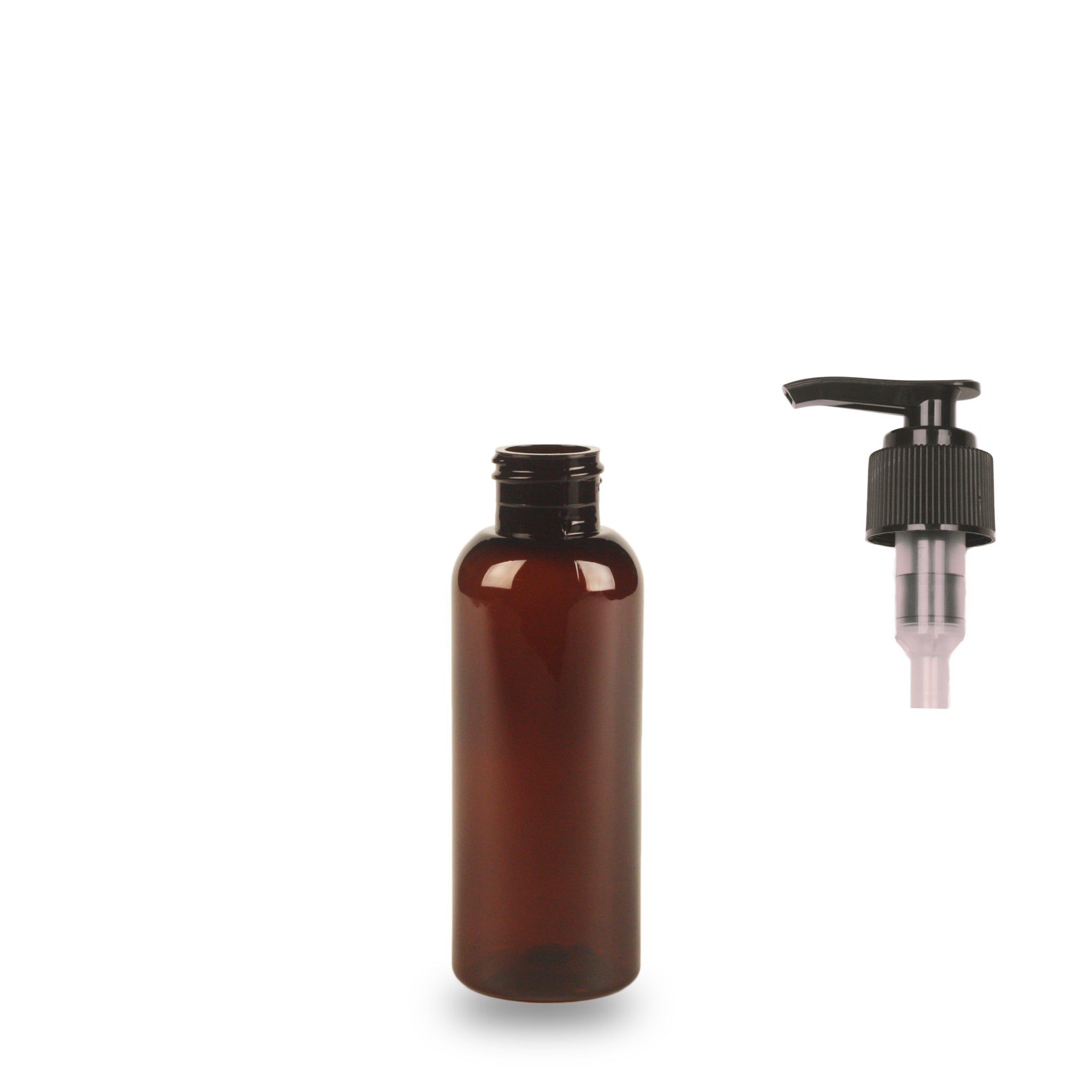 Amber Recycled Plastic Bottle rPET - 'Tall Boston' - 100ml - 24mm (24/410)