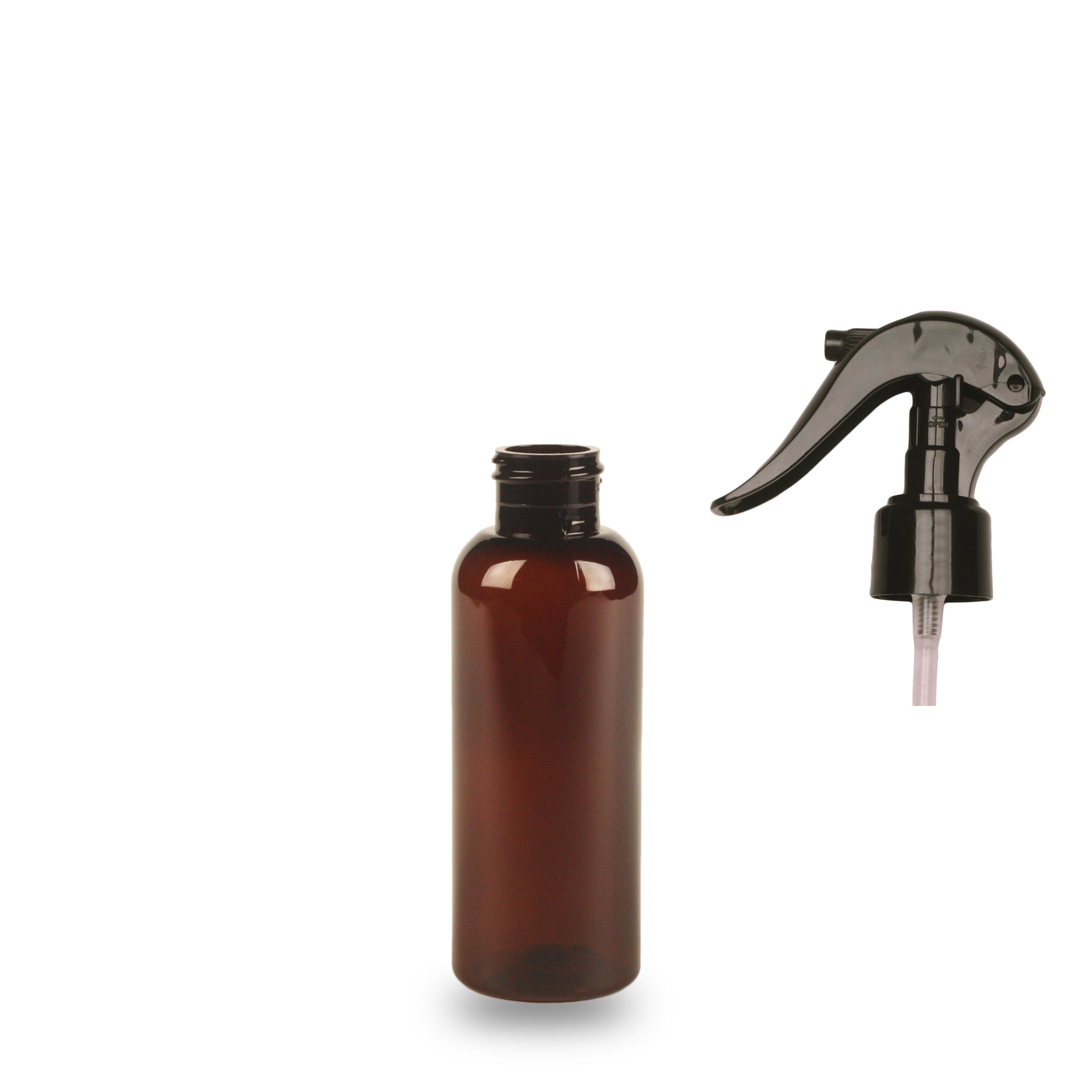 Amber Recycled Plastic Bottle rPET - 'Tall Boston' - 100ml - 24mm (24/410)