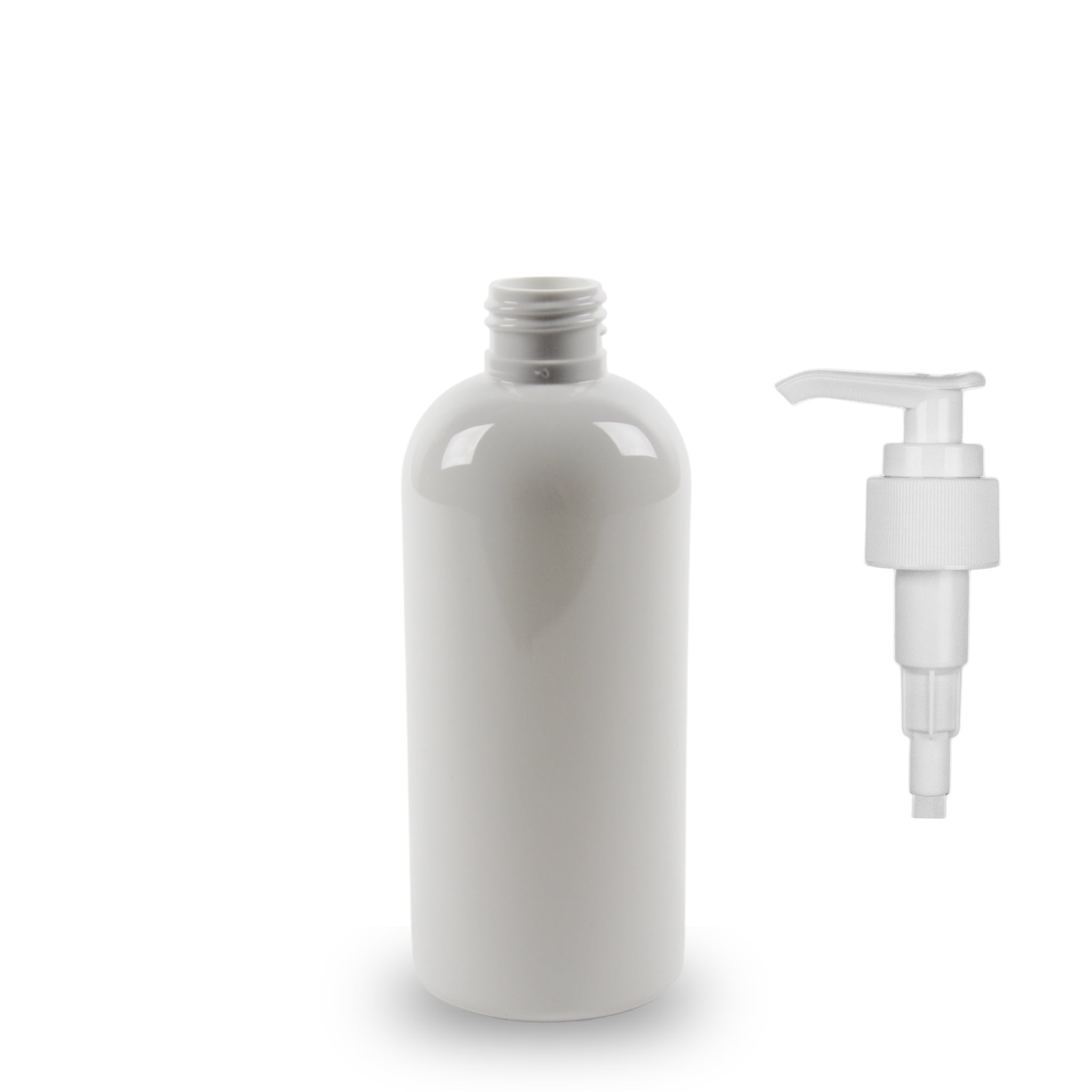 White Plastic Bottle rPET - 'Squat Boston' - 250ml - 24mm (24/410)