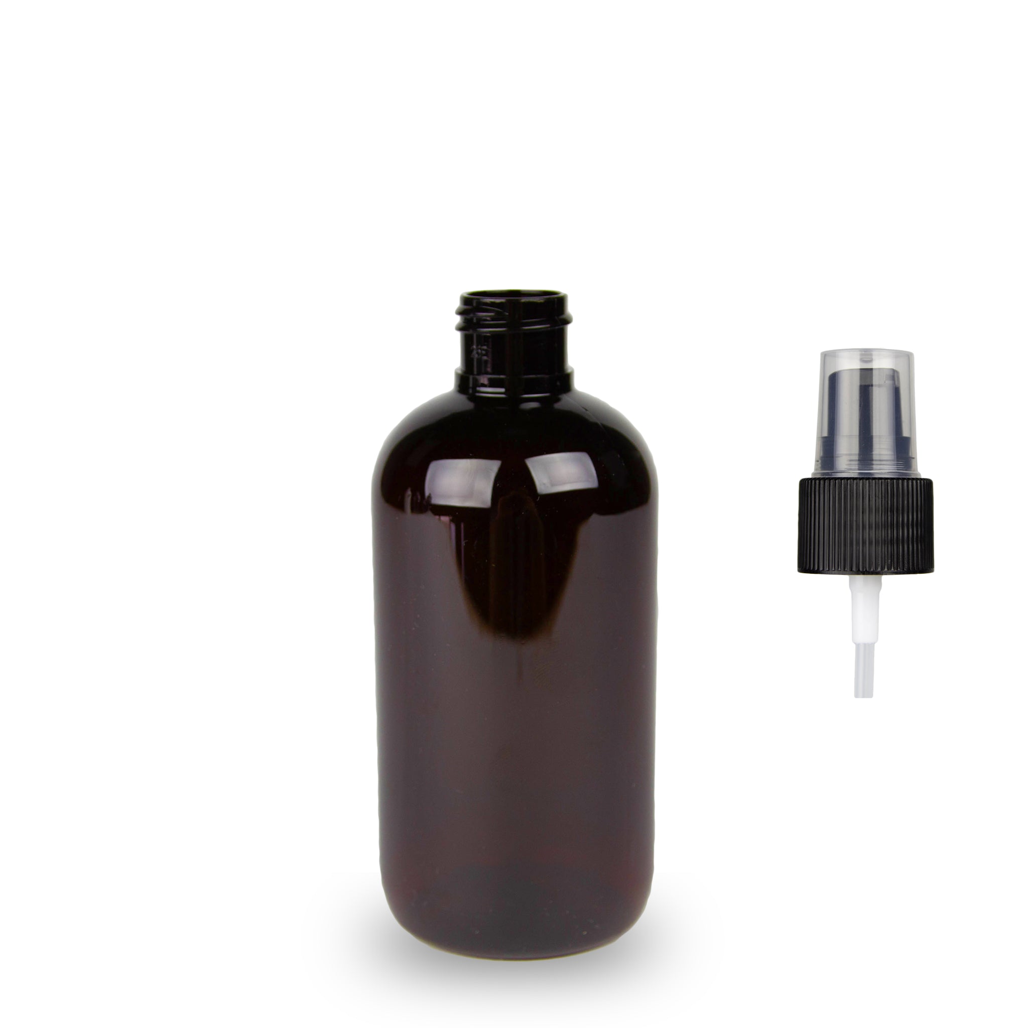 Amber Recycled Plastic Bottle rPET - 'Squat Boston' - 250ml - 24mm (24/410)
