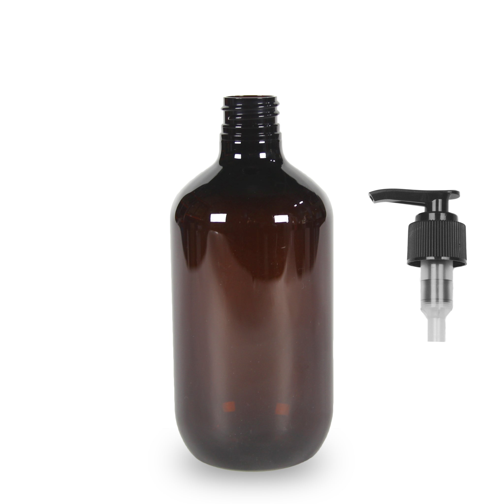 Amber Plastic Bottle PET 'Veral' - 500ml - 28mm (28/410)