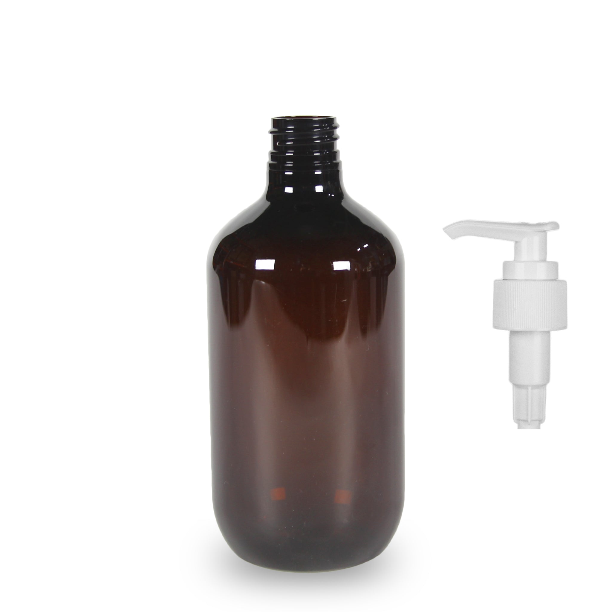 Amber Plastic Bottle PET 'Veral' - 500ml - 28mm (28/410)