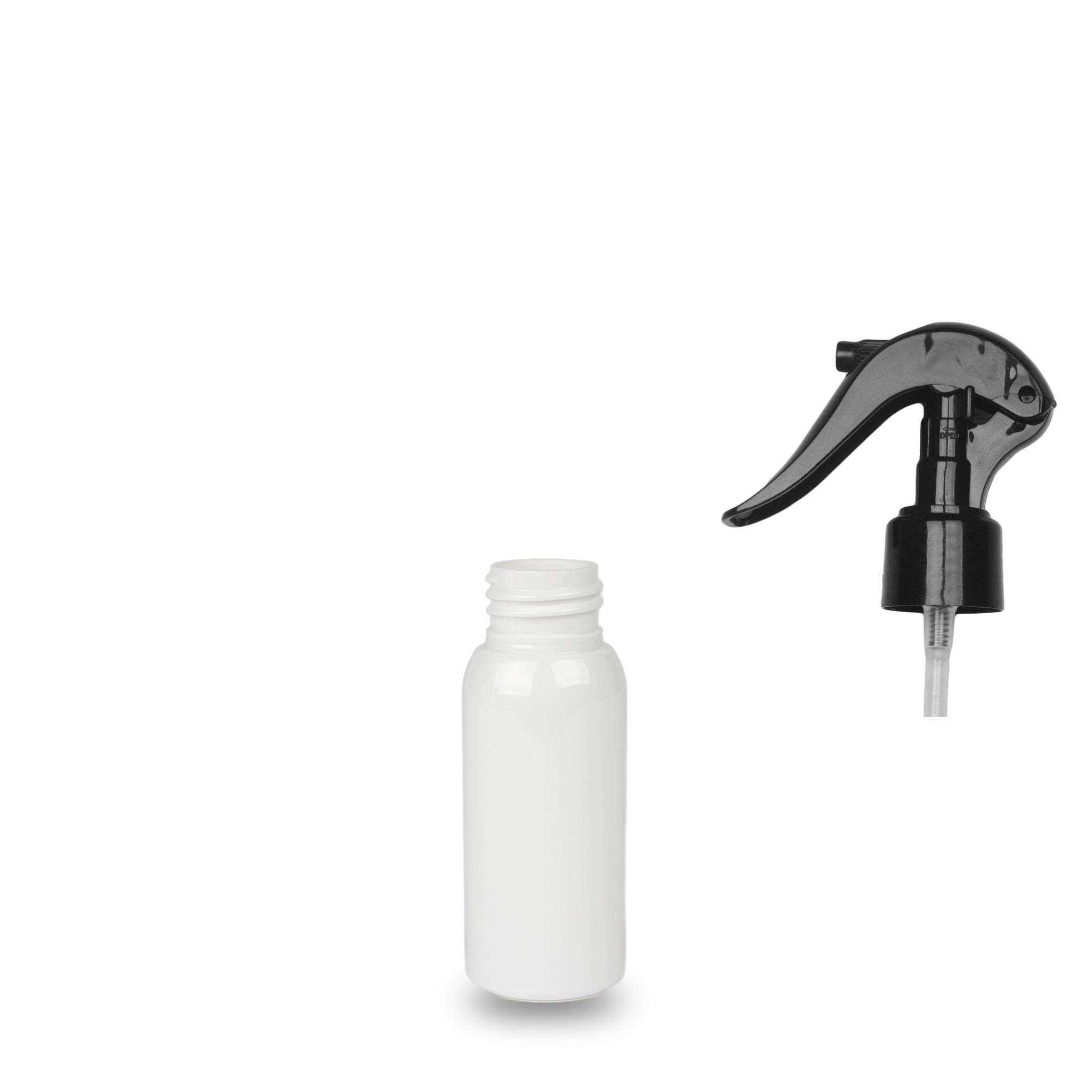 White Plastic Bottle rPET - 'Tall Boston' - 50ml - 24mm (24/410)