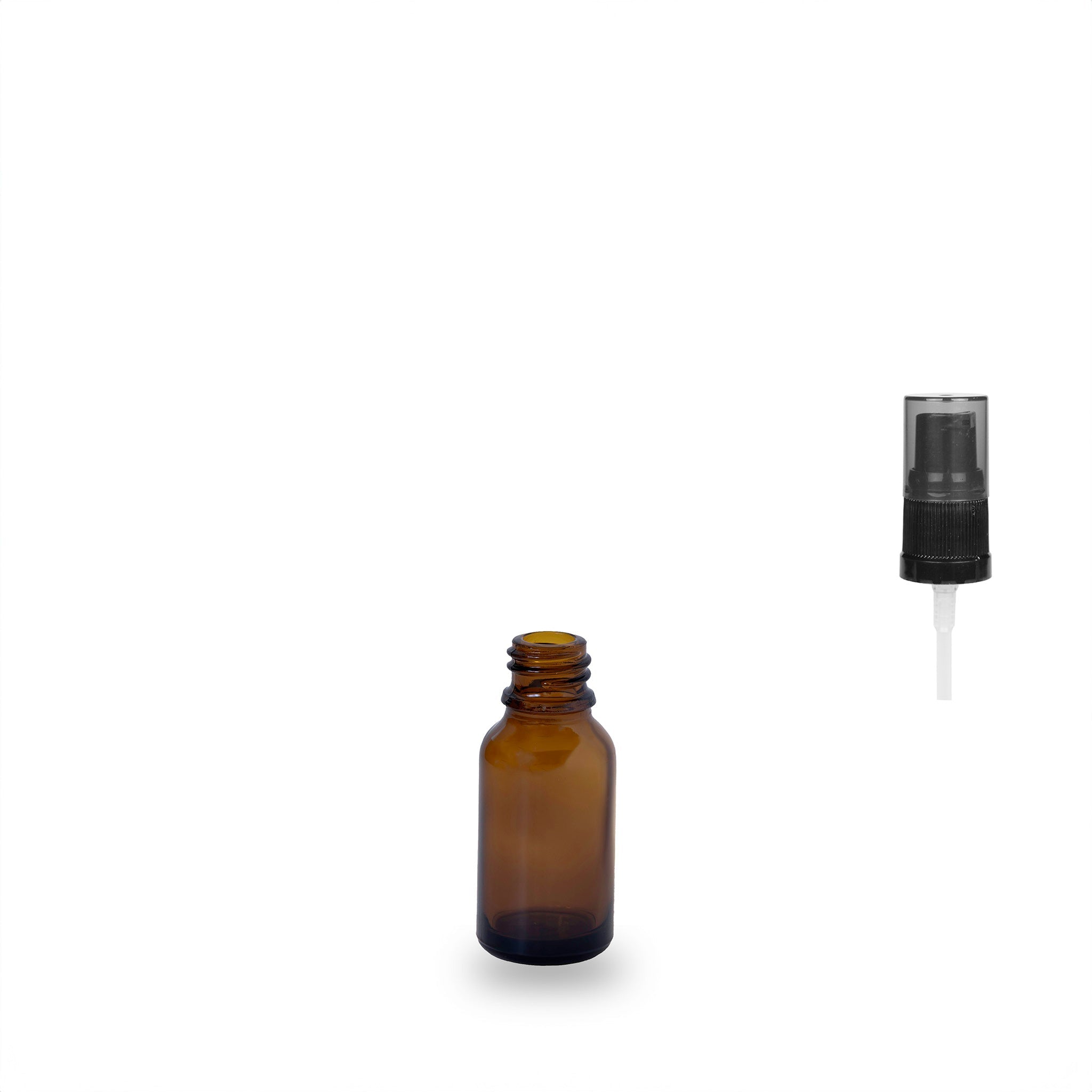 Amber Glass Bottle - (Serum / Gel Pump) - 15ml - 18mm