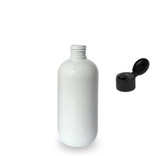 White Plastic Bottle rPET - 'Squat Boston' - 250ml - 24mm (24/410)