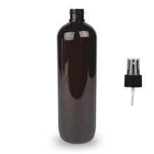 Amber Plastic Bottle PET 'Tall Boston' - 500ml - 24mm (24/410)