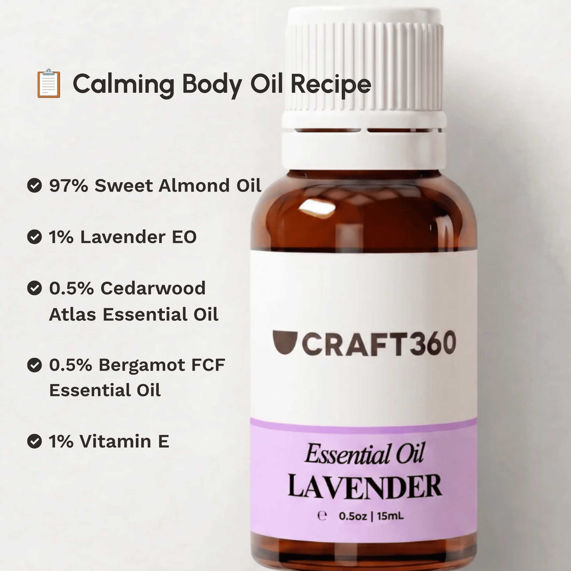 Recipe for making a Calming body oil using Lavender Essential Oil.