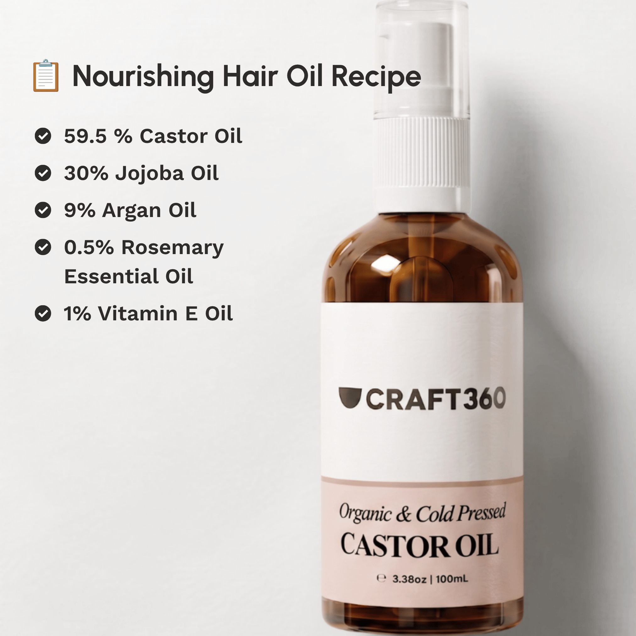 Certified Organic Castor Oil - Cold Pressed - Hexane Free - ACO Cert. No. 14153