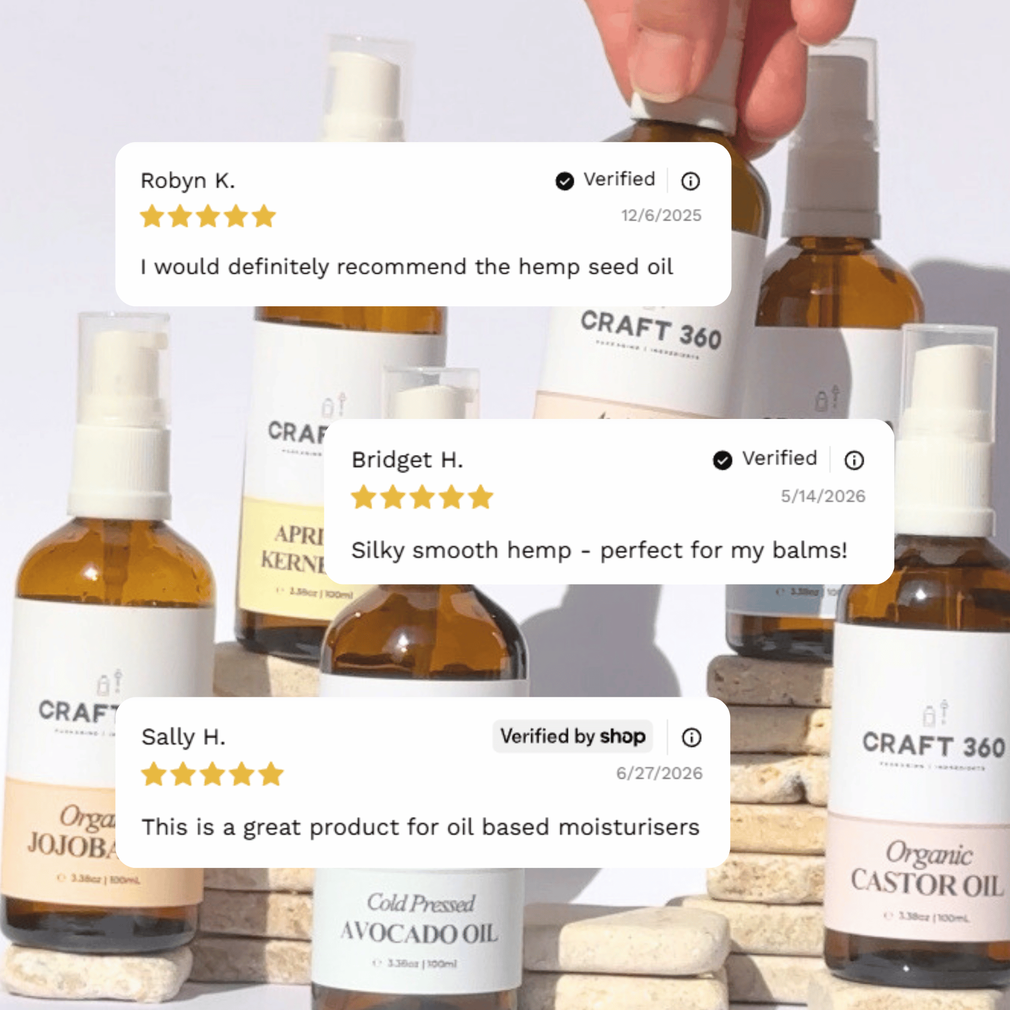 Customer reviews and testimonials for Organic Golden Hemp Seed Oil from Craft 360