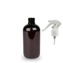 Amber Recycled Plastic Bottle rPET - 'Squat Boston' - 250ml - 24mm (24/410)