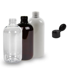 Plastic Bottle rPET - 'Squat Boston' - 250ml - (Flip Top) - 24mm (24/410)