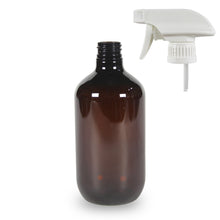 Amber Plastic Bottle PET 'Veral' - 500ml - 28mm (28/410)