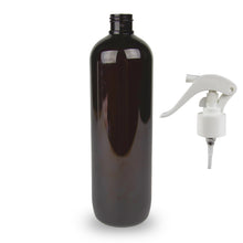 Amber Plastic Bottle PET 'Tall Boston' - 500ml - 24mm (24/410)