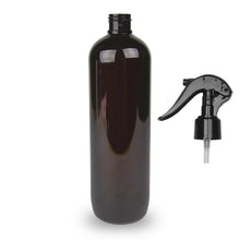Amber Plastic Bottle PET 'Tall Boston' - 500ml - 24mm (24/410)