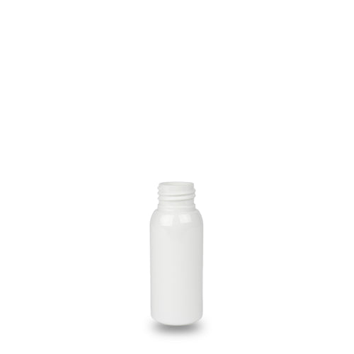 White Plastic Bottle rPET - 'Tall Boston' - 50ml - 24mm (24/410)